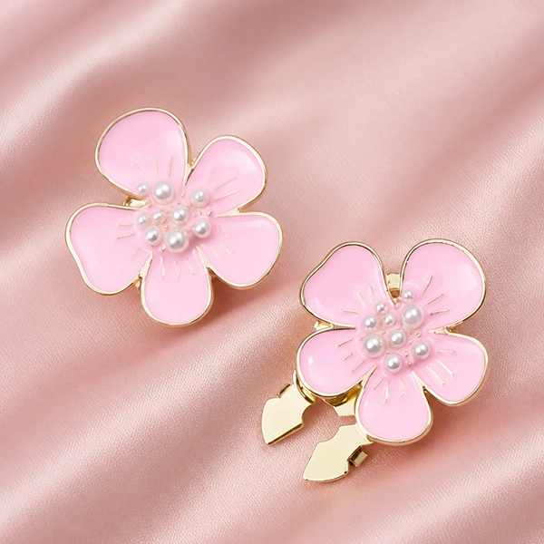 Button cover Flower roze