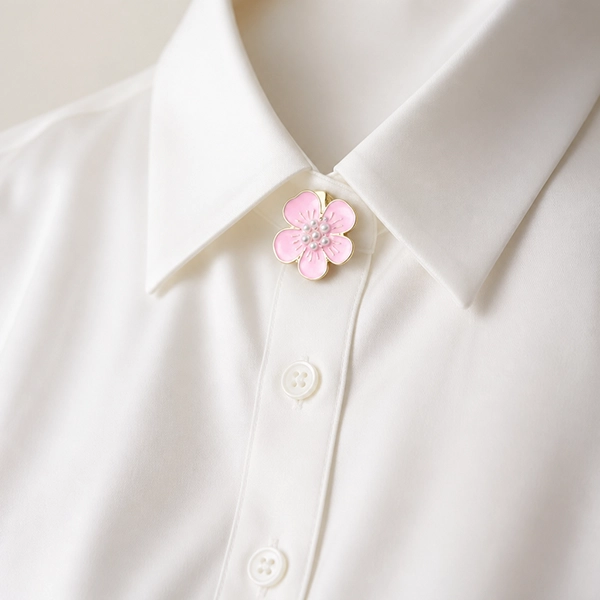 Button cover Flower roze
