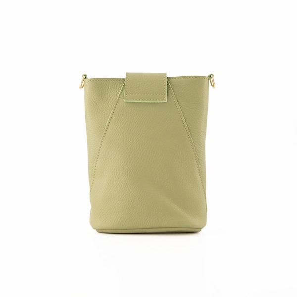 Leren schoudertas Kendra groen achter