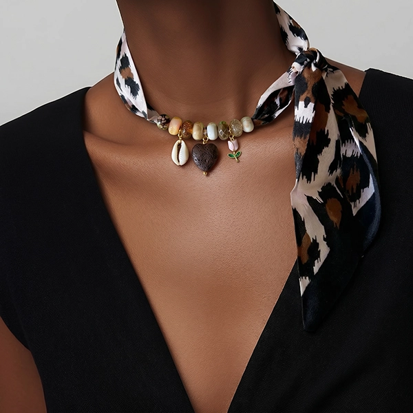 Sjaalketting panther pink