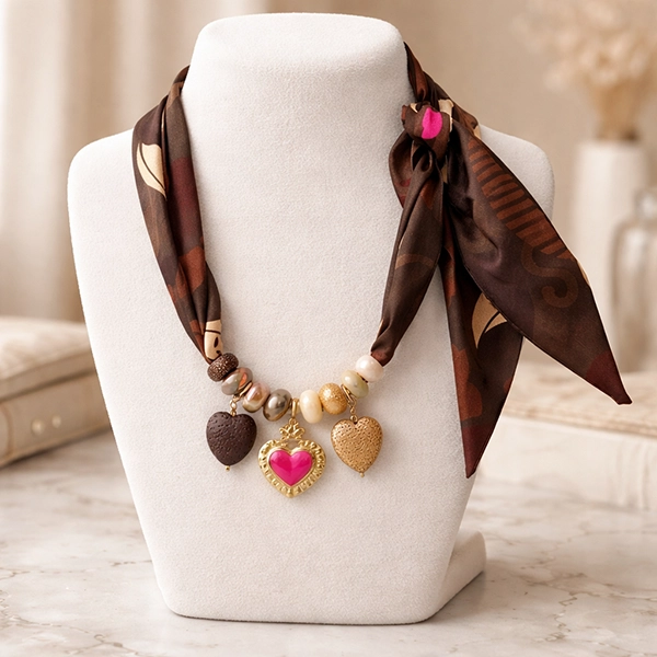 Sjaalketting Coffee pink