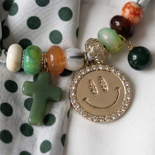 Sjaalketting Dot green