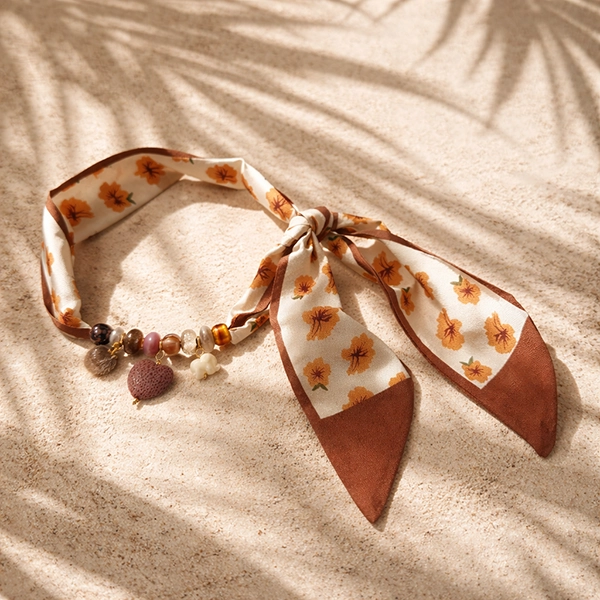 Sjaalketting Flower oker