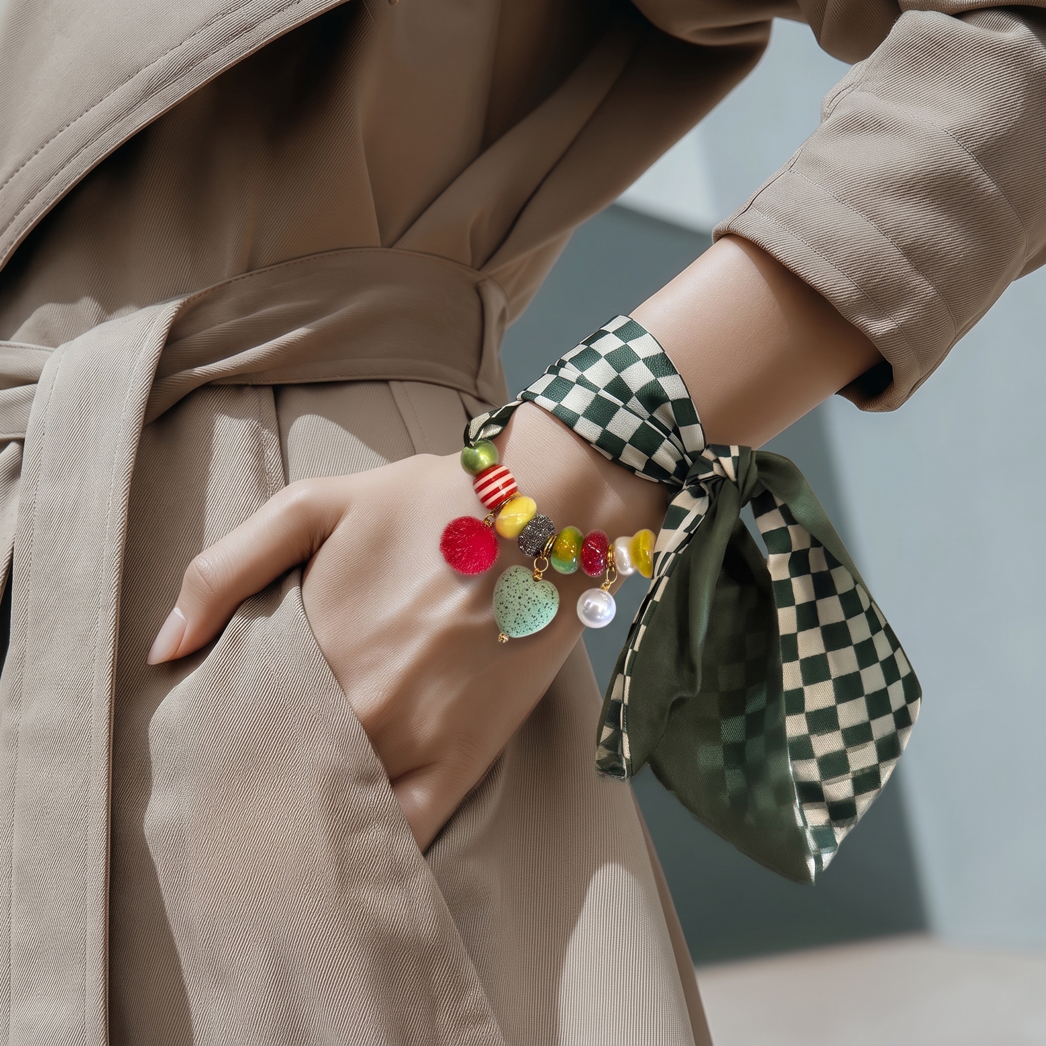 Sjaalketting Square green