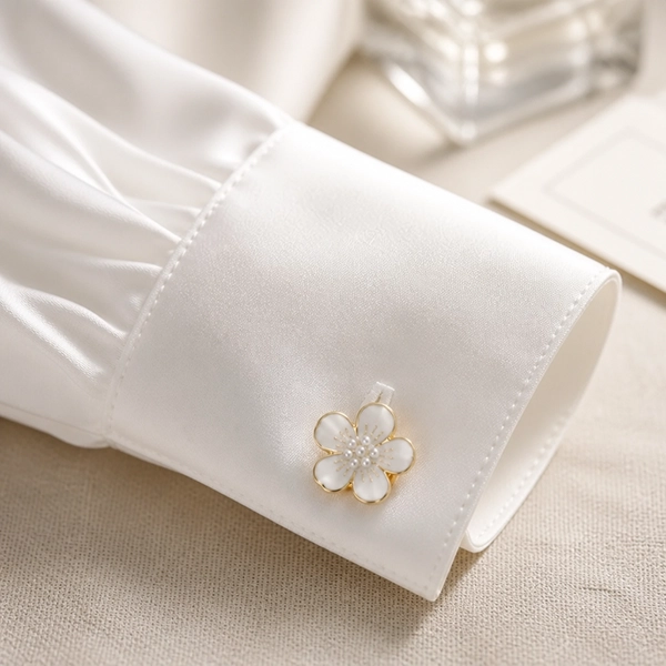 Button cover Flower wit