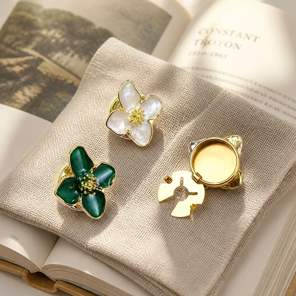 Button cover Bloem groen