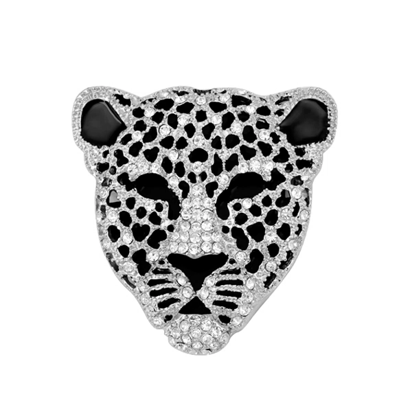 Button cover Panther zilver