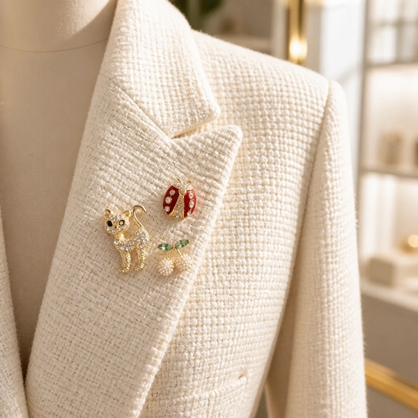 Pins Cat, Ladybird, Cherries