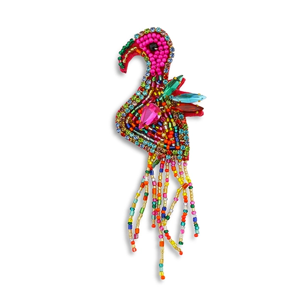 Broche Flamingo strass
