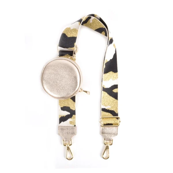 Ronde leren etui goud