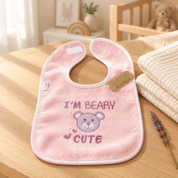VIB® slabbetje Beary Cute roze