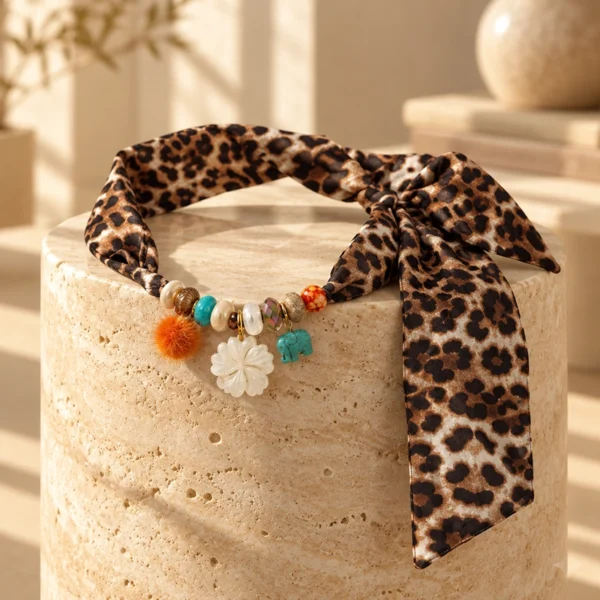 Sjaalketting panther blauw