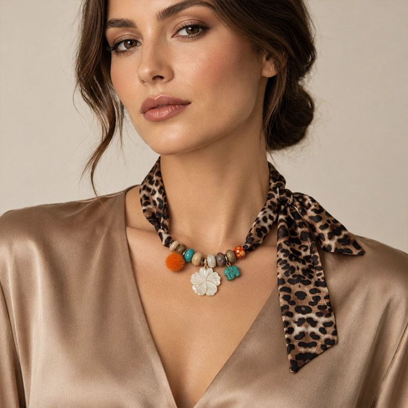 Sjaalketting panther blauw