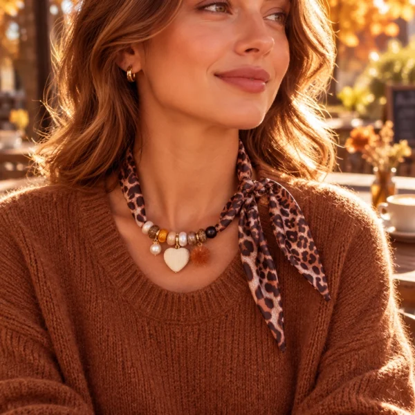 Sjaalketting panther oranje
