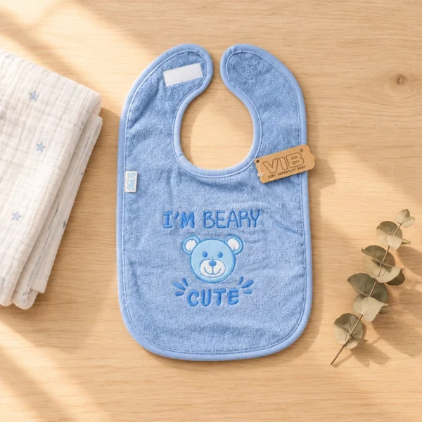 VIB® slabbetje Beary Cute blauw